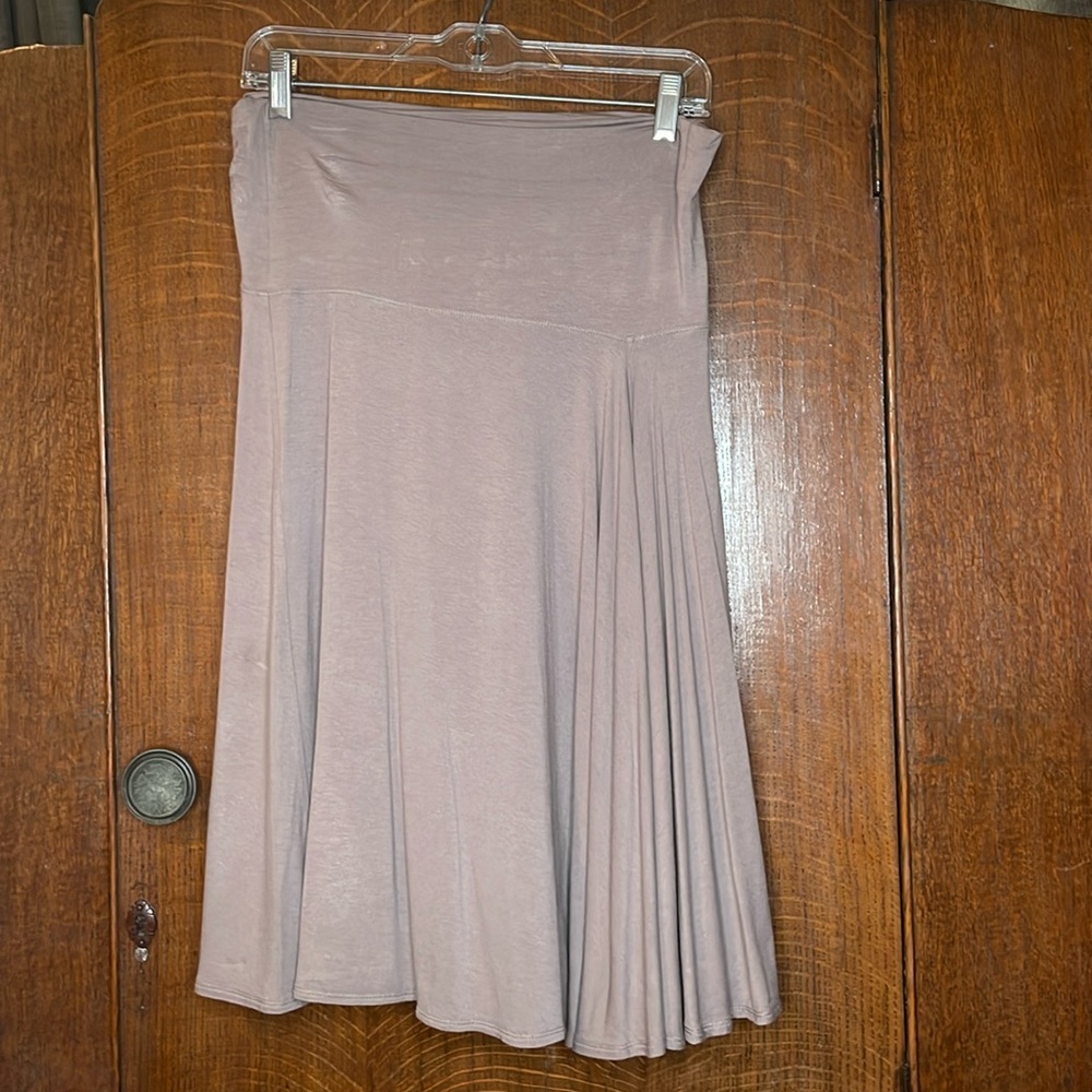 Light brown skirt. Tshirt material.